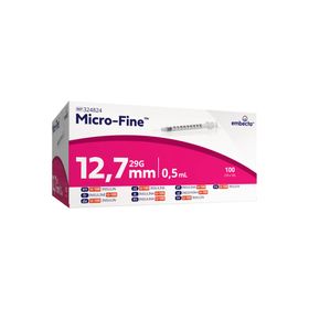 BD Micro-Fine™+ Seringues à insuline 0.5 ml + Aiguilles 0,33 mm (29G) x 12,7 mm