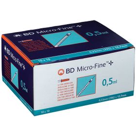BD Micro-Fine™+ Seringues à insuline 0.5 ml + Aiguilles 0,33 mm (29G) x 12,7 mm