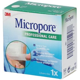 3M™ Micropore™ Silicone Sparadrap microporeux 2,5 cm x 5 m