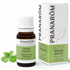 PRANARÔM - Menthe Poivrée - Huile Essentielle Chémotypée - Digestion & Hygiène Buccale - 100 % Pure Et Naturelle - HECT - 10 ml