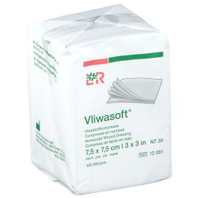 Vliwasoft® Compresse nontissé 7.5 x 7.5 cm 4 plis