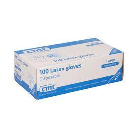 CMT® Gant latex Blanc sans poudre Large