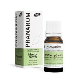 PRANARÔM - Menthe Poivrée Bio - Huile Essentielle Chémotypée - Digestion & Hygiène Buccale - 100 % Pure Et Naturelle - HECT - 10 ml