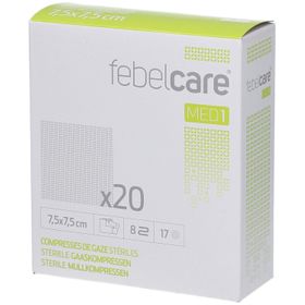 Febelcare® MED1 Compresses de gaze stériles 7,5 x 7,5 cm