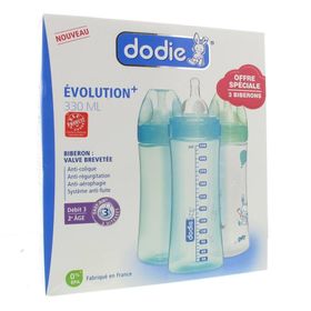dodie® Evolution+ Coffret de 3 biberons 330 ml