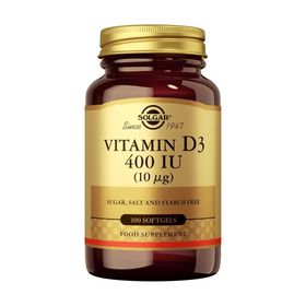 Solgar Vitamine D3 400 UI - Défenses immunitaires - 100 capsules