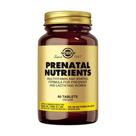 Solgar Prenatal Nutrients - Maternité - Vitamines et Minéraux - Femmes enceintes - 60 comprimés