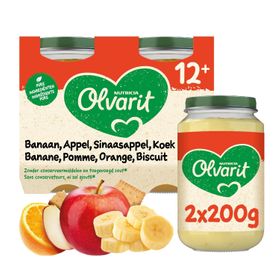 Olvarit | Panade | Bébé Dès 12 Mois | Banane Pomme Orange Biscuit