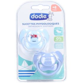 dodie® Sucettes physiologiques +6 mois "Amour" avec anneau (Couleur non sélectionnable)