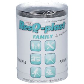 ResQ-plast® FAMILY Noir 75 mm x 4,5 m