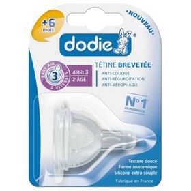 dodie® Tétine Initiation+ ronde 3 vitesses anti-colique +6mois