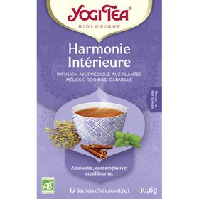 Yogi Tea Harmonie Intérieure – Infusion ayurvédique bio mélisse rooibos cannelle