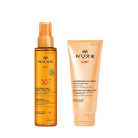 NUXE Sun Huile Bronzante Visage et Corps SPF30 + Lait fraîcheur après-soleil