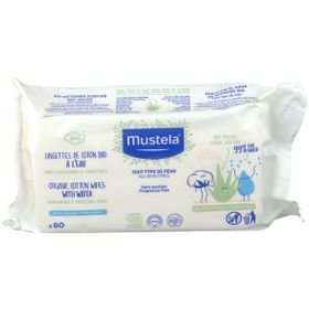 mustela® Lingettes de Coton Bio à l'Eau certifiées BIO