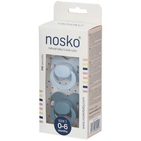 nosko® Sucettes baby blue + whale blue 0-6 mois