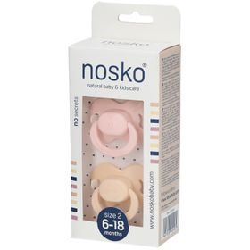 nosko® Sucettes baby pink + peach 6-18 mois