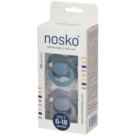 nosko® Sucettes whale blue + mouse grey 6-18 mois