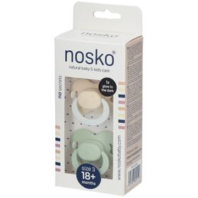nosko® Sucettes ivory glow in the dark + mint 18+ mois