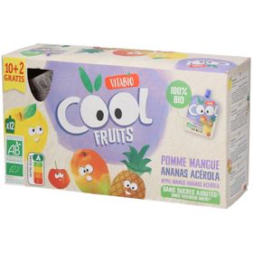 VITABIO Cool Fruits - Gourdes de fruits Pomme Mangue Ananas Acérola Bio