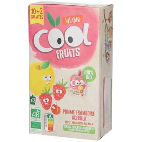 VITABIO Cool Fruits - Gourdes de fruits Pomme Framboise Acérola Bio