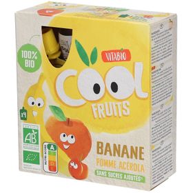 VITABIO Cool Fruits - Gourdes de fruits Banane Pomme Acérola Bio