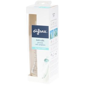 Difrax Biberon Anti-Colique 250ml S-Bottle – Tétine Natural 0M+ Popcorn