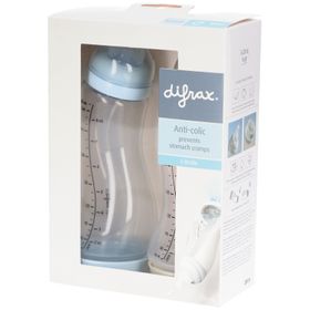 Difrax Biberons Anti-Colique 250ml S-Bottle – Lot de 2 Biberons 0M+ Glace-Popcorn
