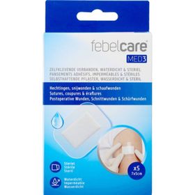 Febelcare Pansements Adhésifs Imperméables & Stériles 7x5cm