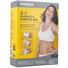 Medela Soutien-Gorge d'allaitement et d'expression de lait 3en1 - Noir - L