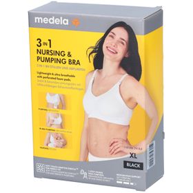 Medela Soutien-Gorge d'allaitement et d'expression de lait 3en1 - Noir - XL
