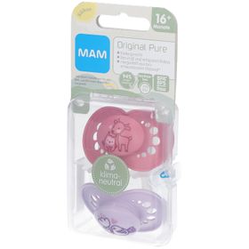 MAM Original Pure Tétines en silicone à motif rose-rose 16 mois et +