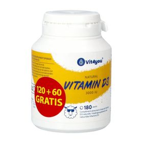 Vit4You® Vitamine D3 3000 UI 120 + 60 gélules gratuites