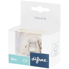 Difrax Sucette 6M+ Natural Fit – Pour Bébé Dès 6 Mois avec Tétine Confort - Gris-Agathe