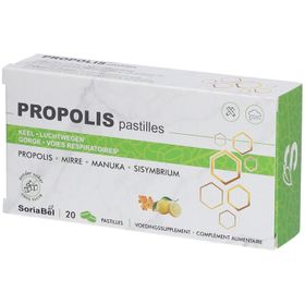 Soria Natural Propolis – Pastilles sans sucre goût miel-citron pour la gorge