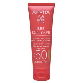 Apivita Bee Sun Safe Crème Teintée Anti-Taches & Défense Anti-Âge Visage SPF50
