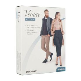 Enovis™ Veinax Mi-bas de compression médicaux Femme Coton 2 Long Noir Taille 2