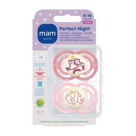 MAM Perfect Night Tétine silicone rose 6-16 mois