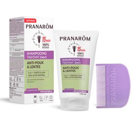 Pranarom Aromapoux Shampooing Traitant 2 en 1 Anti-Poux & Lentes