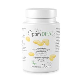 Optim DHA/g - 60 gélules végétaliennes contenant 250 mg de DHA issu d'huile de microalgues