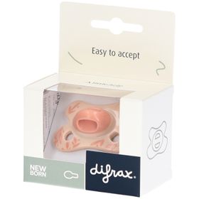 Difrax Sucette Nouveau-né Natural Fit – Pour Prématurés et Bébés 0M+ – Feuilles rose