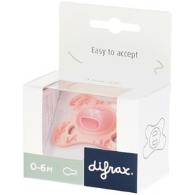 Difrax Sucette 0-6M Natural Fit pour Nouveau-né – Feuilles rose