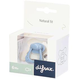 Difrax Sucette 6M+ Natural Fit – Pour Bébé Dès 6 Mois avec Tétine Confort - Éléphant gris