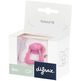 Difrax Sucette Naturelle 6m+ Berry Pink Bunny