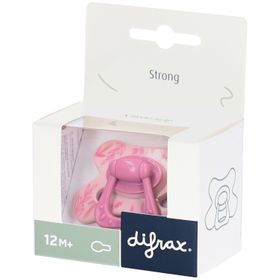 Difrax Sucette Naturelle 12m+ M Berry Pink Leafs