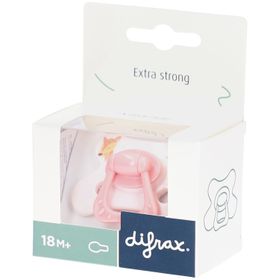 Difrax Sucette Naturelle 18m+ Rose tendre Cerf