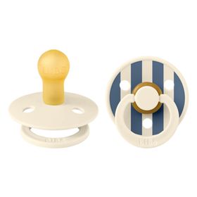 BIBS STUDIO Colour 2 Pack Pin - Ivory Steel Blue | +0 mois