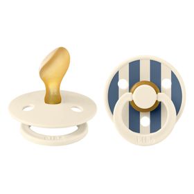 BIBS STUDIO Colour 2 Pack Pin - Ivory Steel Blue | Anatomic +6 mois