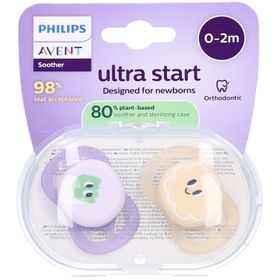 Philips Avent Sucette +0m Start design pêche/lila