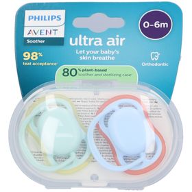 Philips Avent Ultra Air Sucette +0m Air pistache/bleu