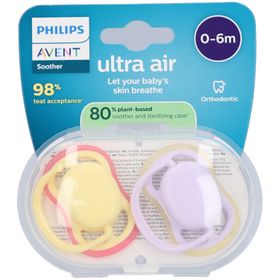 Philips Avent Ultra Air Sucette +0m Air pistache/lila